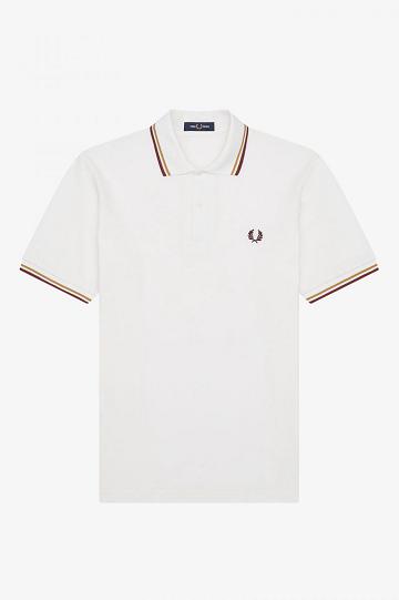 White Fred Perry M12 Men's Polo Shirts | PH 1381DFMN